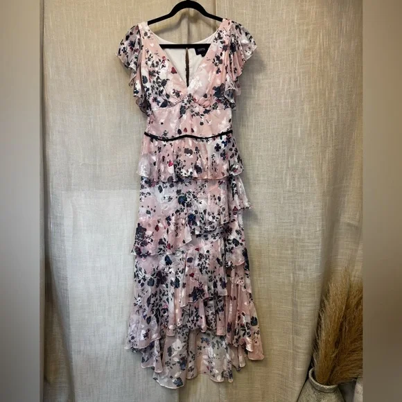 open lace back dress Embroidered Fringe Midi Dress main image 1